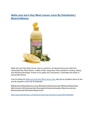 Nellie and Joe's Key West Lemon Juice By Distributed _ BistroToRestro