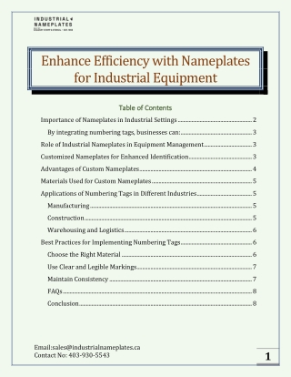 Enhance Efficiency with Nameplates for Industrial