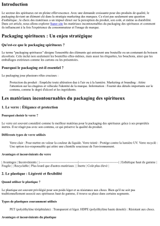 Les matériaux incontournables du packaging des spiritueux