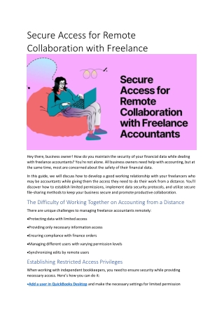 Secure Access for Remote Collaboration with Freelance Accountants