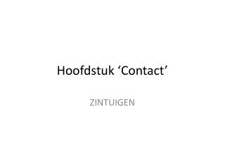 Hoofdstuk ‘Contact’