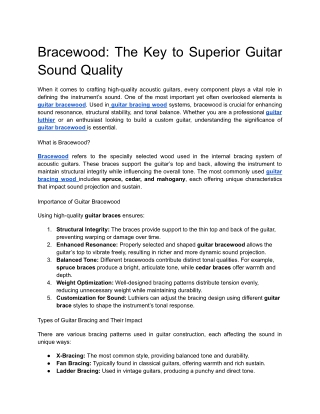Bracewood_ The Key to Superior Guitar Sound Quality
