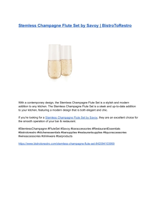 Stemless Champagne Flute Set by Savoy _ BistroToRestro