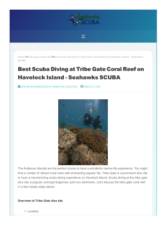 Explore the best scuba diving at the tribe gate dive site, Havelock Island