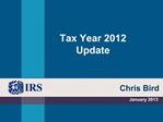 Tax Year 2012 Update