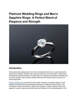 The Timeless Allure of Platinum Wedding Rings: A Symbol of Luxury and Strength