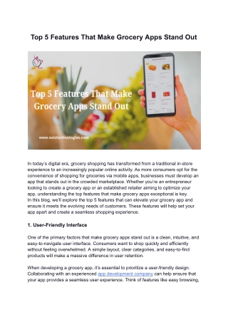 Top 5 Features That Make Grocery Apps Stand Out