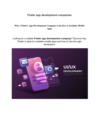 Flutter App development company