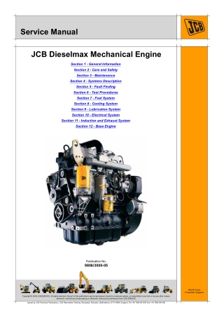 JCB Dieselmax Engine (SA-SC Build) Service Repair Manual Instant Download