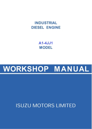 JCB Isuzu Engine A1-4JJ1 Service Repair Manual Instant Download
