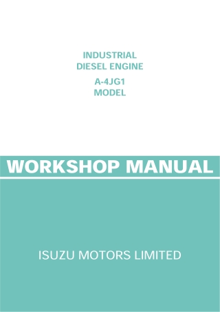 JCB Isuzu Engine A-4JG1 Service Repair Manual Instant Download