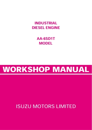 JCB Isuzu Engine AA-6SD1T Service Repair Manual Instant Download