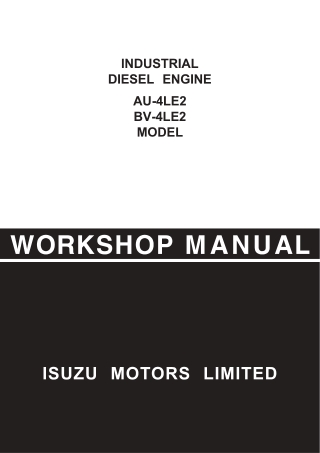 JCB Isuzu Engine AU-4LE2 BV-4LE2 Service Repair Manual Instant Download