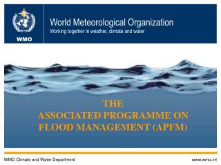 World Meteorological Organization Working together in weather, climate and water