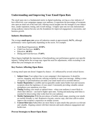 Understanding and Improving Your Email Open Rate