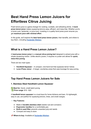 hand press lemon juicer