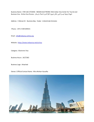 FOR UAE CITIZENS - INDIAN ELECTRONIC VISA  Indian Visa Center for Tourist and Bu