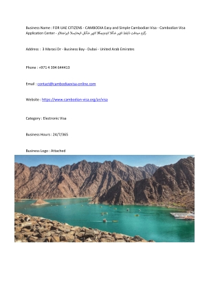 FOR UAE CITIZENS - CAMBODIA Easy and Simple Cambodian Visa - Cambodian Visa Appl