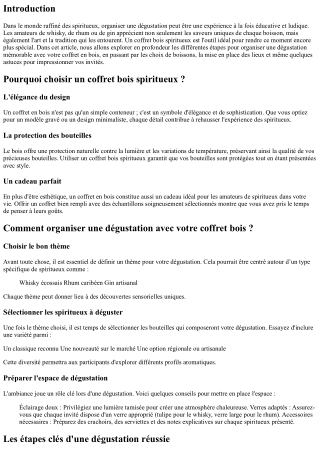 “Comment organiser une dégustation avec votre coffret bois ?”