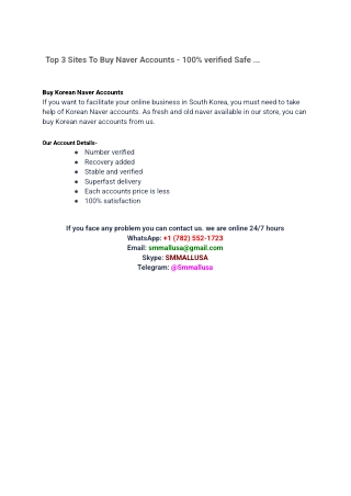 Top 3 Sites To Buy Naver Accounts - 100% verified Safe