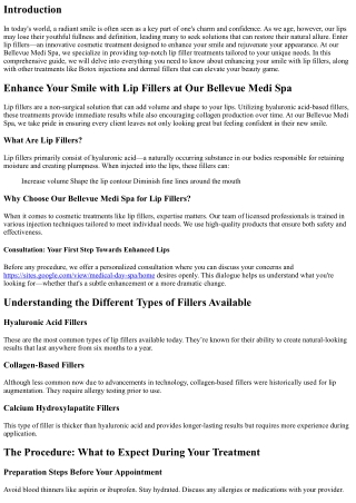 Enhance Your Smile with Lip Fillers at Our Bellevue Medi Spa