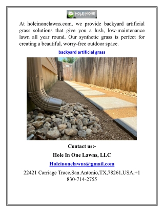 Backyard Artificial Grass for a Lush and Low-Maintenance Lawn(1)