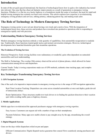 The Role of Technology in Modern Emergency Towing Services