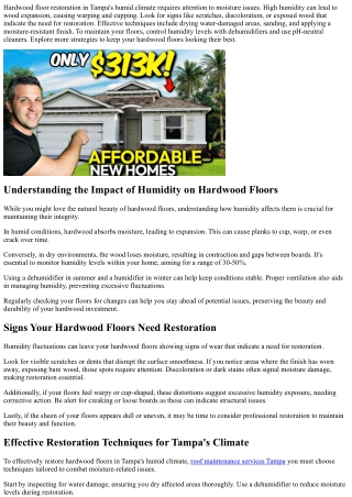 Hardwood Floor Restoration in Tampa's Climate
