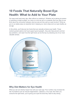 iGenics Premium Eye Vitamins - AREDS 2  Formula for Vision Support