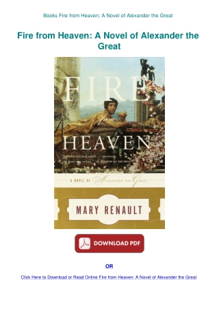 Books Fire from Heaven A Novel of Alexander the Great