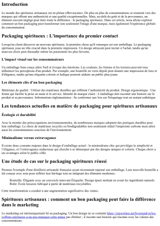Spiritueux artisanaux : comment un bon packaging peut faire la différence