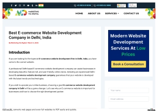 Best E-commerce Website Development Company in Delhi, India