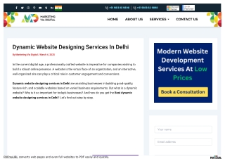 Dynamic Website Designing Services In Delhi