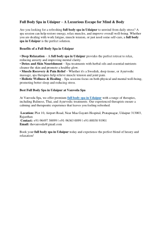 Full Body Spa in Udaipur3