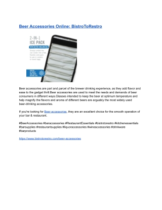 Beer Accessories Online_ BistroToRestro