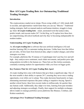 How AI Crypto Trading Bots Are Outsmarting Traditional Trading Strategies