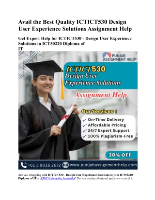 Avail the Best Quality ICTICT530 Design User Experience Solutions Assignment Help