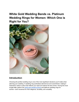 The Timeless Allure of Platinum Wedding Rings for Women