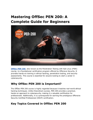 Mastering OffSec PEN 200_ A Complete Guide for Beginners