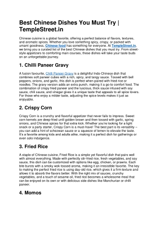 Best chinese dishes