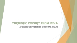 Turmeric Export from India