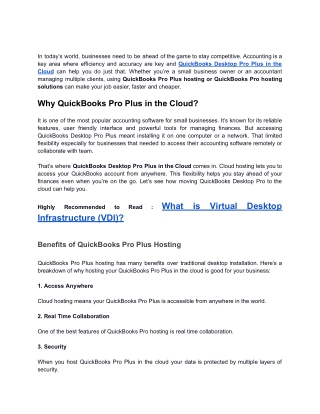 Level Up Your Accounting with QuickBooks Pro and Pro Plus Cloud Hosting