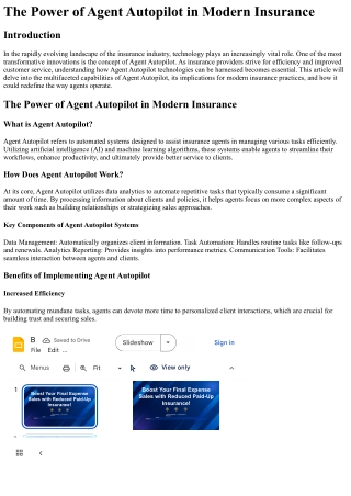 The Power of Agent Autopilot in Modern Insurance