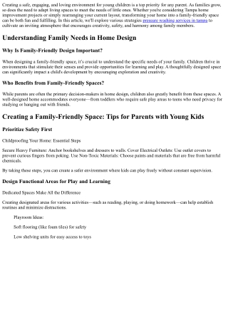 Creating a Family-Friendly Space: Tips for Parents with Young Kids