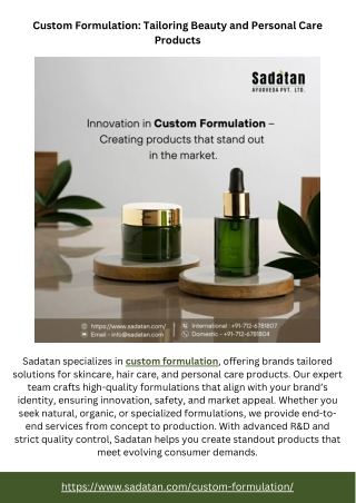 Custom Formulation Tailoring Beauty and Personal Care Products