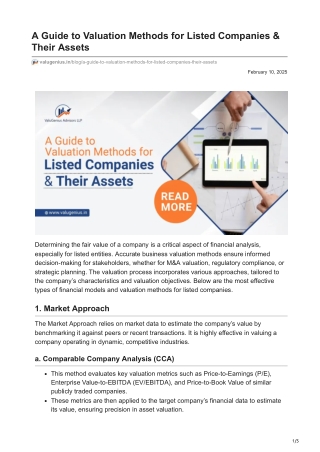 valugenius.in-A Guide to Valuation Methods for Listed Companies  Their Assets