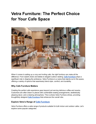 Design Your Dream Cafe with Vetra Furniture