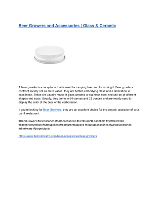 Beer Growers and Accessories _ Glass & Ceramic