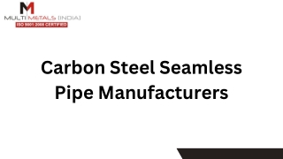 Carbon Steel Seamless Pipe Manufacturers