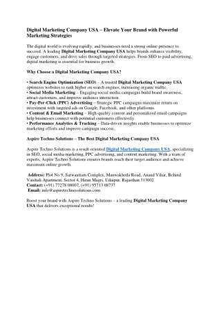 Digital Marketing Company USA